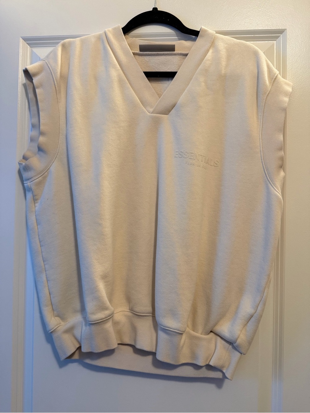 Essentials Women Sleeveless V-Neck Sweater - Cream